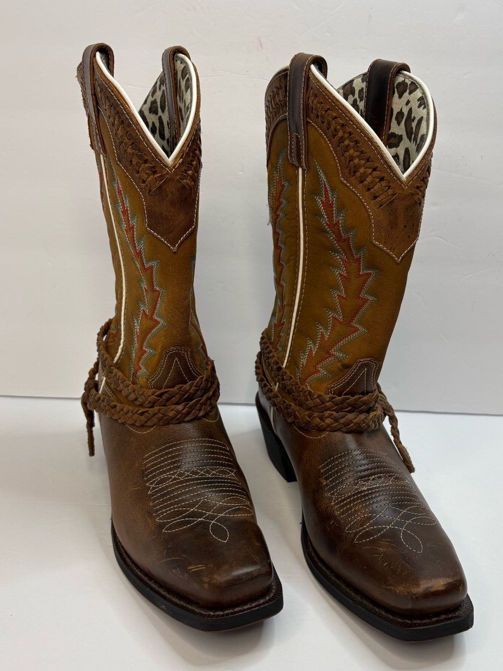 Laredo Knot In Time Western Boots 8M Brown Leather Embroidered 51176 Cowgirl - Picture 2 of 7